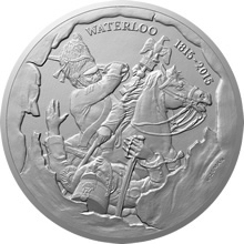 Náhled Reverzní strany - Stříbrná medaile Dějiny válečnictví - Bitva u Waterloo